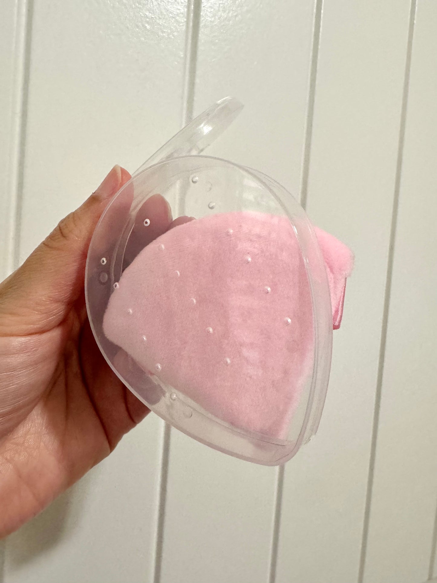 Set of Two Triangle Powder Puffs and Plastic Breathable Covers